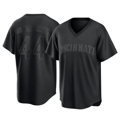 Cincinnati Reds #44 Elly De La Cruz Player Black MIKSHPS T-shirt Game Home Stitched Jerseys