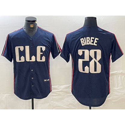 Cleveland Guardians #28 Tanner Bibee Navy MIKSHPS 2024 City Connect Limited Stitched Jersey