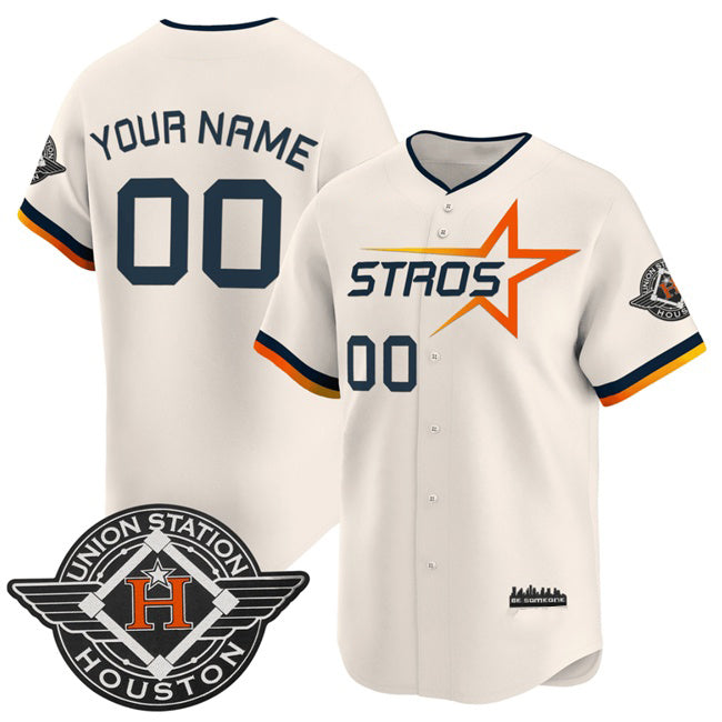 Custom Houston Astros Active Player Cream MIKSHPS 2025 City Connect Limited Stitched Jersey