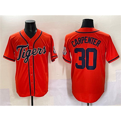 Detroit Tigers #30 Kerry Carpenter Orange MIKSHPS With Patch Cool Base Stitched Jersey
