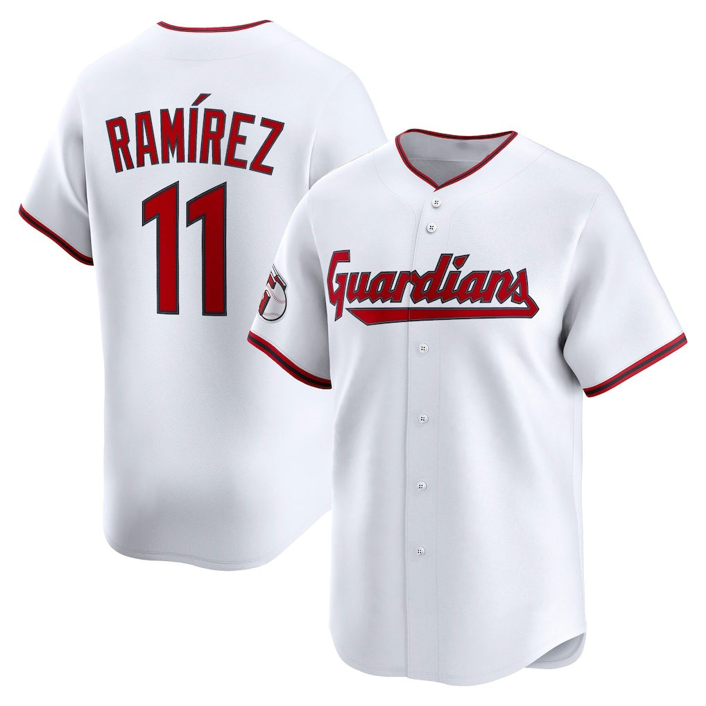 Cleveland Guardians #11 Jos¨¦ Ram¨ªrez White MIKSHPS Home Limited Player Jersey