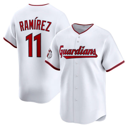 Cleveland Guardians #11 Jos¨¦ Ram¨ªrez White MIKSHPS Home Limited Player Jersey