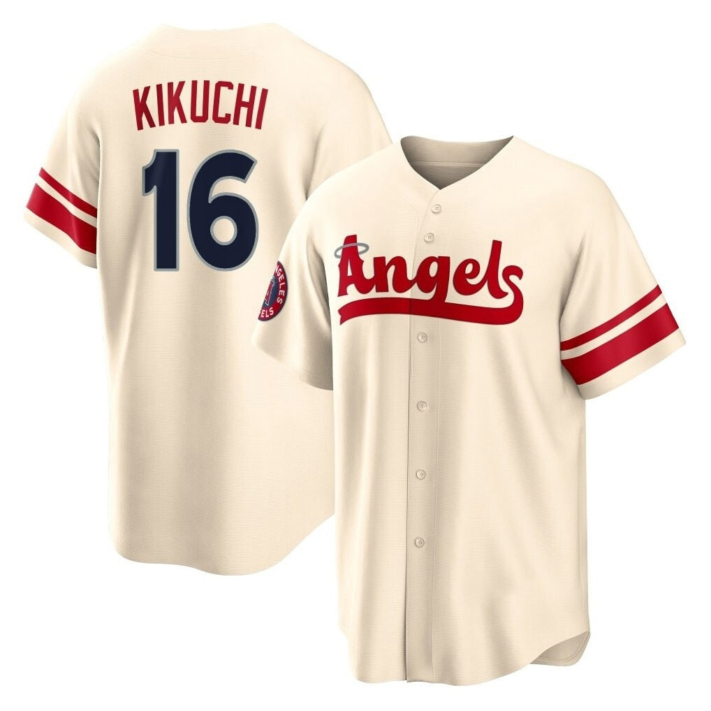 Los Angeles Angels #16 Yusei Kikuchi Player Cream MIKSHPS City Connect Home Stitched Jerseys