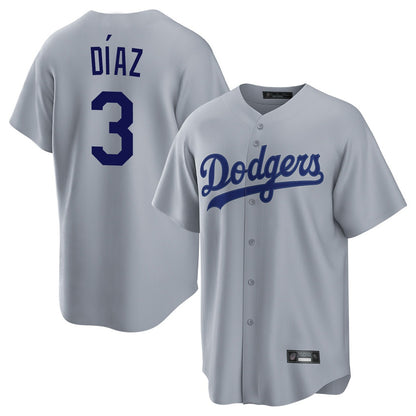 Los Angeles Dodgers #3 Edwin D¨ªaz Player Gray MIKSHPS Game Stitched Jerseys
