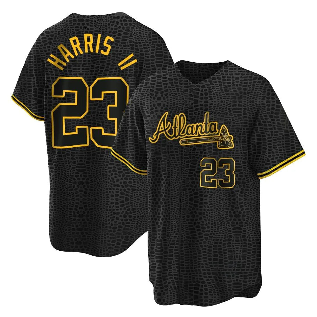 Atlanta Braves #23 Michael Harris II Player Black MIKSHPS Snake Skin City Home Game Stitched Jerseys