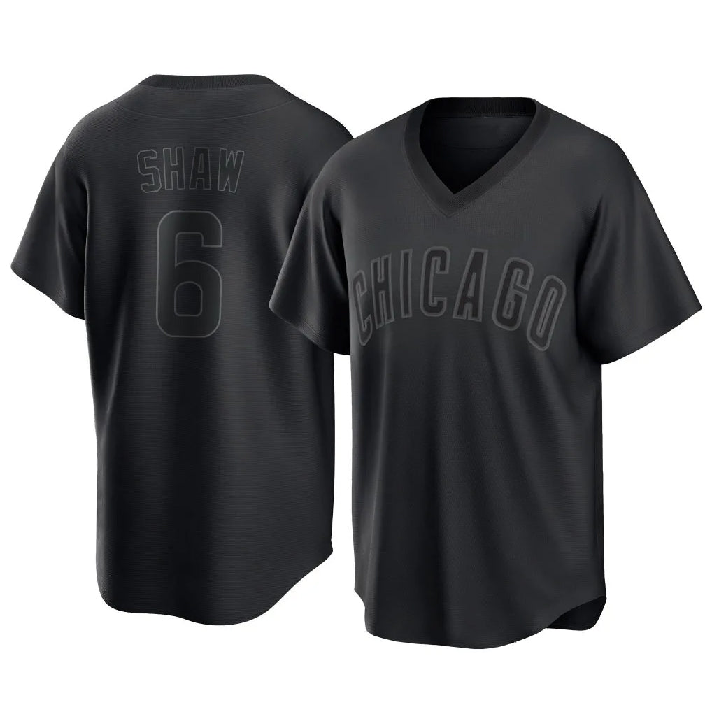Chicago Cubs #6 Matt Shaw Player Black MIKSHPS T-shirt Home Game Stitched Jerseys