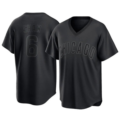 Chicago Cubs #6 Matt Shaw Player Black MIKSHPS T-shirt Home Game Stitched Jerseys