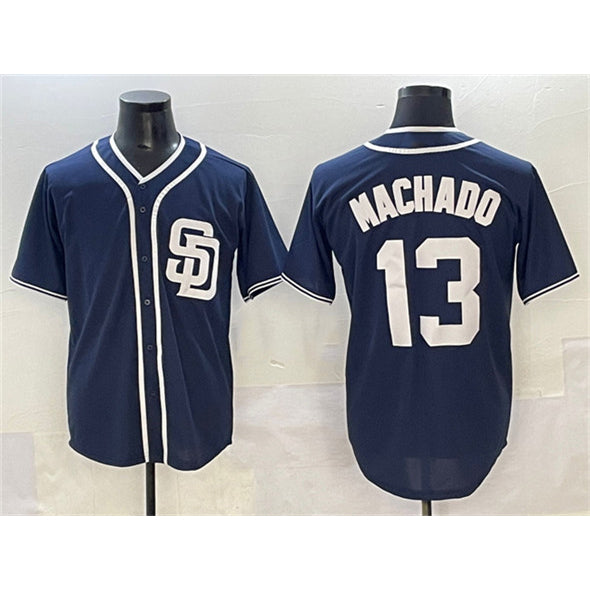 San Diego Padres #13 Manny Machado Navy MIKSHPS Cool Base Stitched Jersey