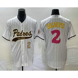 San Diego Padres #2 Xander Bogaerts Number White MIKSHPS NEW 2023 City Connect Cool Base Stitched Jersey