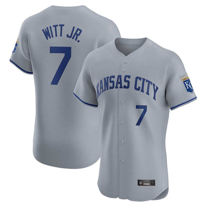 Kansas City Royals #7 Bobby Witt Jr. Player Gray MIKSHPS Limited Elite Home Stitched Jerseys