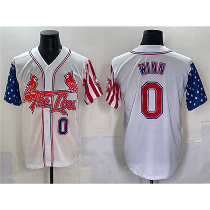 St. Louis Cardinals #0 Masyn Winn White MIKSHPS Independence Day Vapor Premier Limited Stitched Jersey