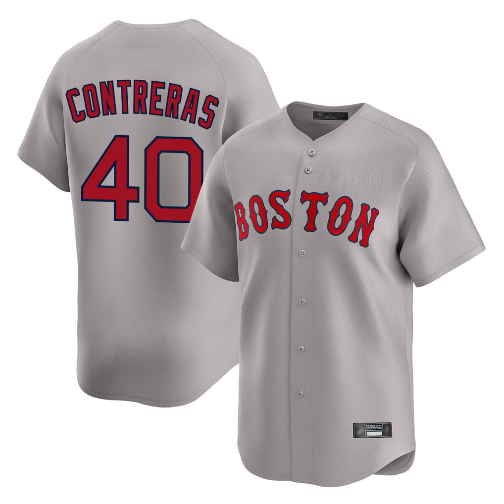 Boston Red Sox #40 Willson Contreras Player Gray MIKSHPS Road Limited Home Game Stitched Jerseys1