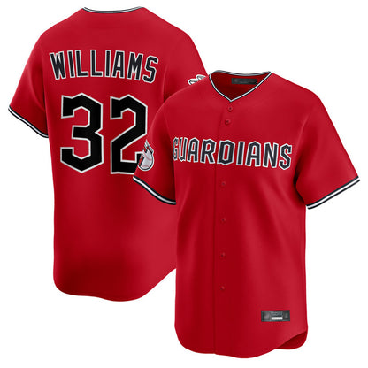 Cleveland Guardians #32 Gavin Williams Player Red MIKSHPS Limited Home Stitched Jerseys