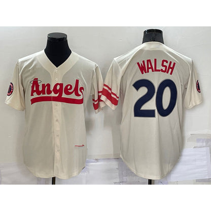 Los Angeles Angels #20 Jared Walsh Cream MIKSHPS 2022 City Connect Cool Base Stitched Jersey