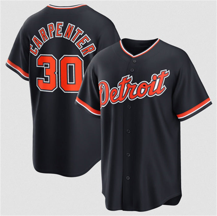 Detroit Tigers #30 Kerry Carpenter Navy MIKSHPS Alternate Stitched Jersey