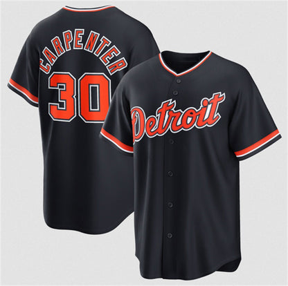 Detroit Tigers #30 Kerry Carpenter Navy MIKSHPS Alternate Stitched Jersey