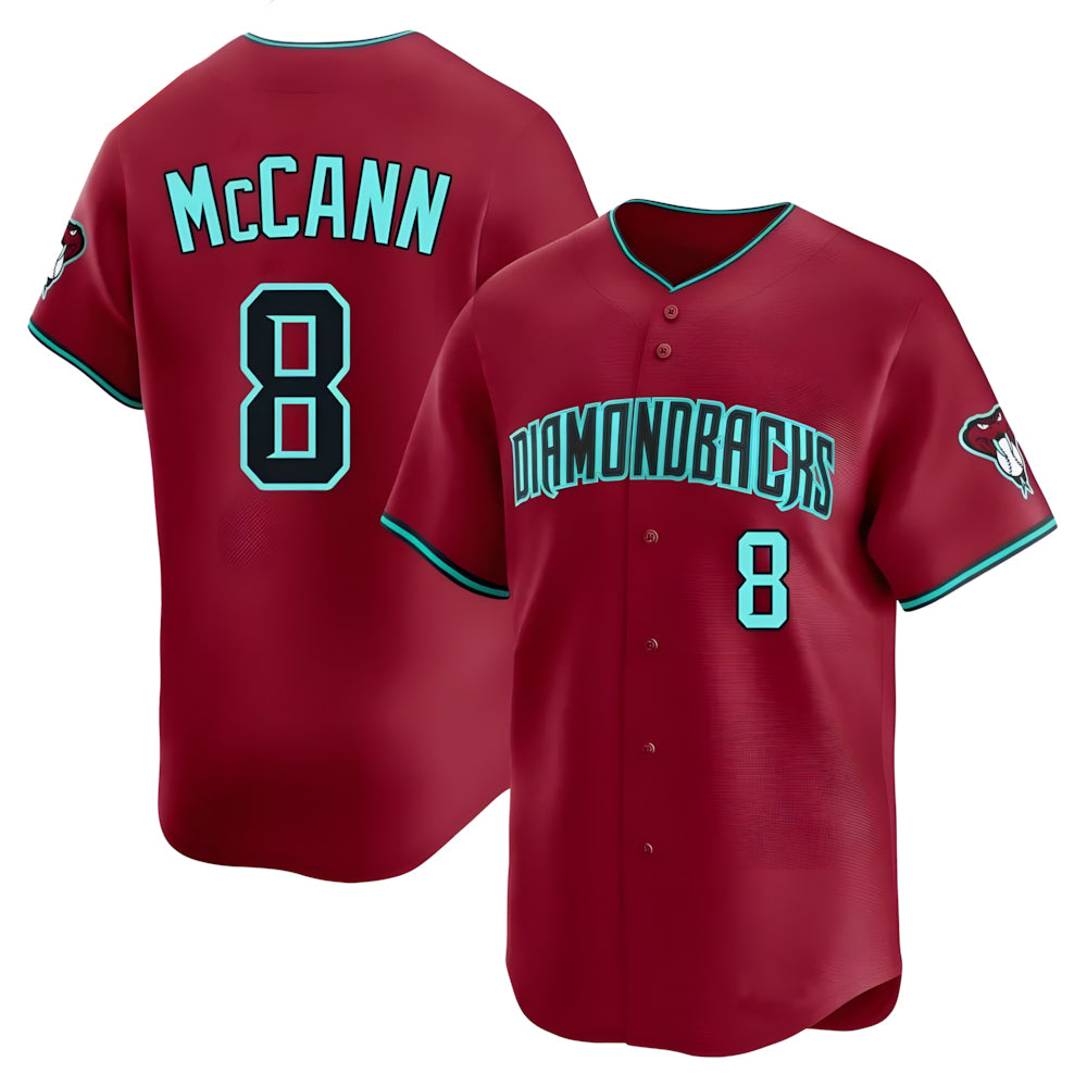 Arizona Diamondbacks #8 James McCann Player Red MIKSHPS Limited Home Game Stitched Jerseys