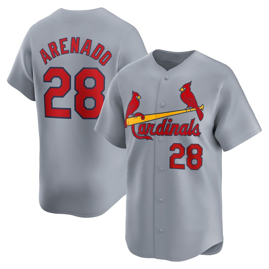 St. Louis Cardinals #28 Nolan Arenado Gray MIKSHPS Away Limited Player Jersey
