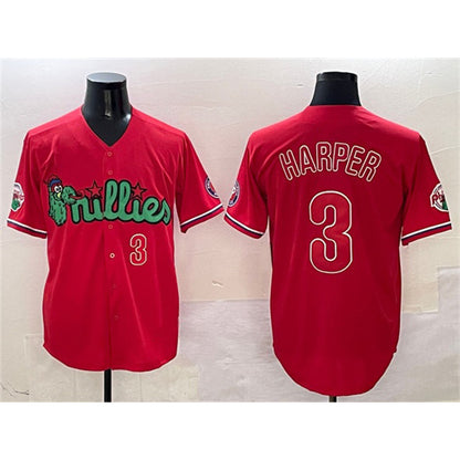 Philadelphia Phillies #3 Bryce Harper Red MIKSHPS Phanatic Limited Stitched Jersey