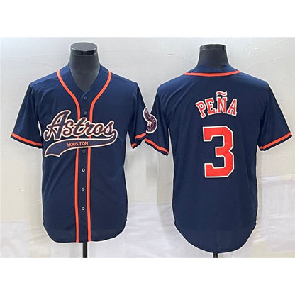 Houston Astros #3 Jeremy Pena Navy MIKSHPS Cool Base Stitched Jersey