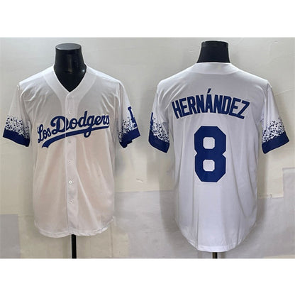 Los Angeles Dodgers #8 Enrique Hernandez White MIKSHPS City Connect Cool Base Stitched Jersey