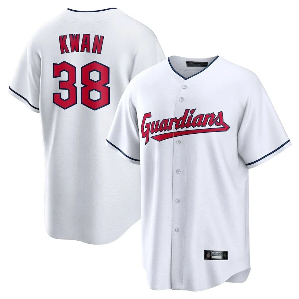 Cleveland Guardians #38 Steven Kwan Player White MIKSHPS Home Game Stitched Jerseys