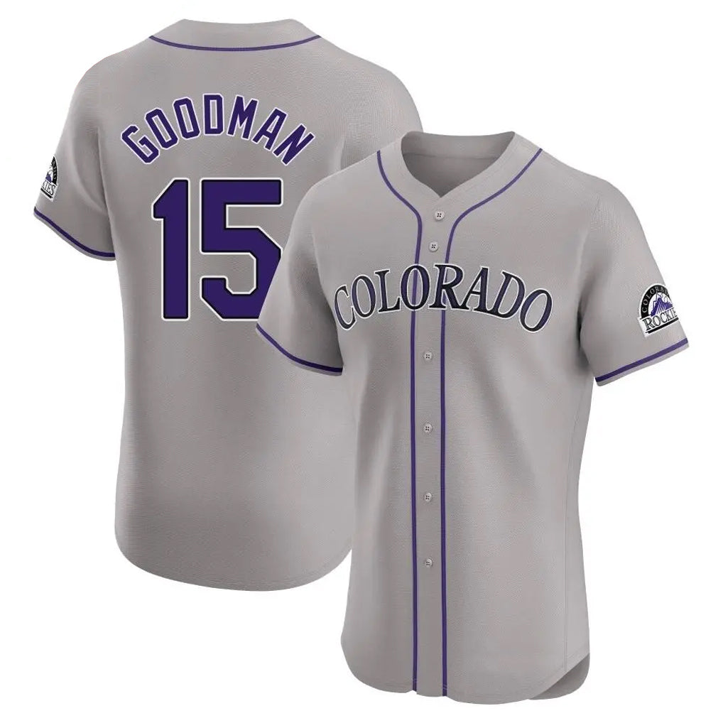Colorado Rockies #15 Hunter Goodman Player Gray MIKSHPS Limited Elite Home Stitched Jerseys