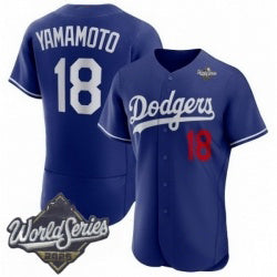 Los Angeles Dodgers #18 Yoshinobu Yamamoto Royal MIKSHPS 2025 World Series Limited Stitched Jersey