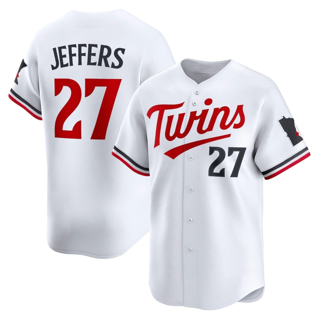 Minnesota Twins #27 Ryan Jeffers White MIKSHPS Home Limited Player Jersey