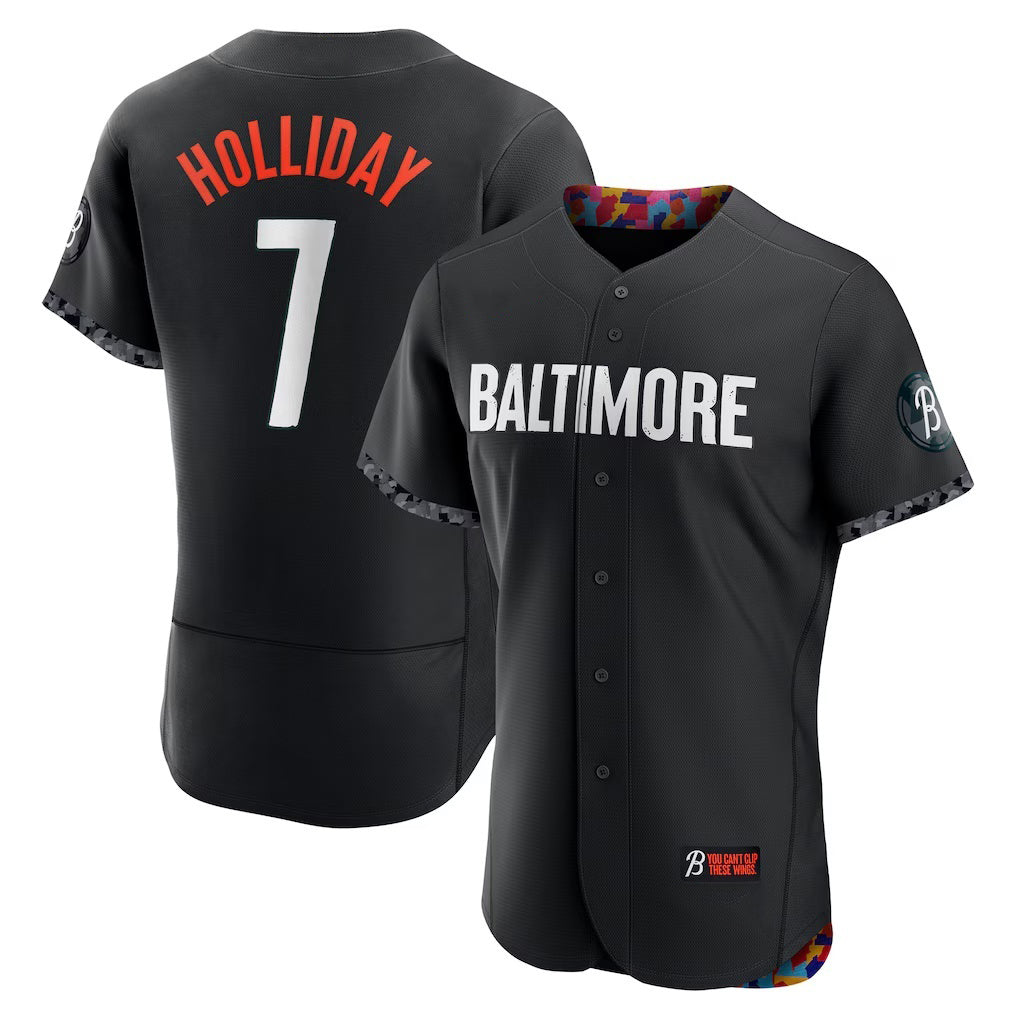 Baltimore Orioles #7 Jackson Holliday Black MIKSHPS City Connect Authentic Player Jersey