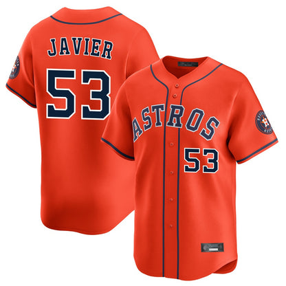 Houston Astros #53 Cristian Javier Player Orange MIKSHPS Home Limited Stitched Jerseys