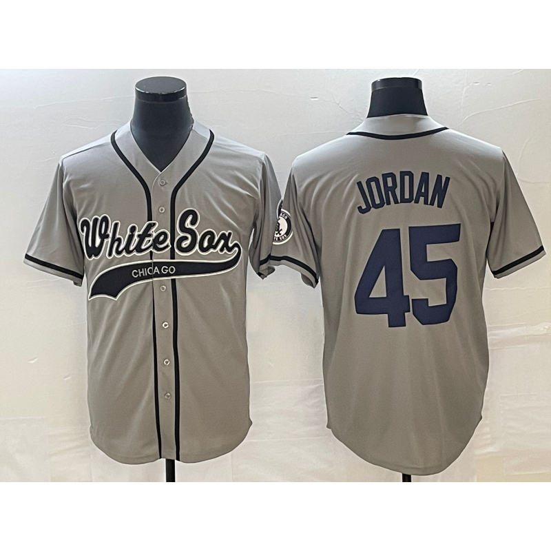 Chicago White Sox #45 Michael Jordan Grey MIKSHPS Cool Base Stitched Jersey
