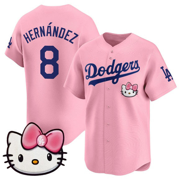 Los Angeles Dodgers #8 Enrique Hernandez Pink MIKSHPS 2025 Hello Kitty Vapor Limited Stitched Jersey