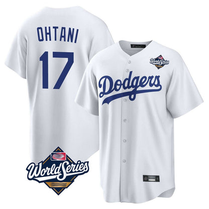 Los Angeles Dodgers #17 Shohei Ohtani Player White MIKSHPS World Series Game Home Stitched Jerseys