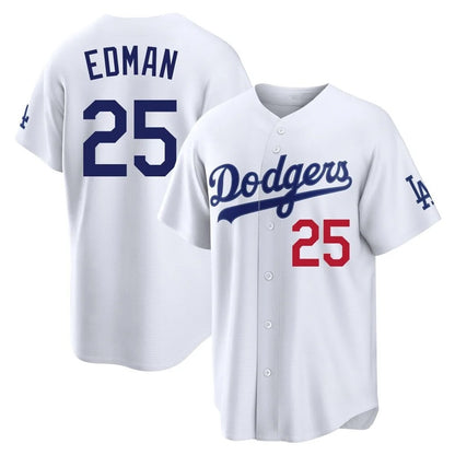 Los Angeles Dodgers #25 Tommy Edman Player White MIKSHPS Home Game Stitched Jerseys