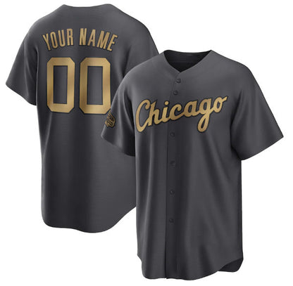 Custom Chicago White Sox Active Player Charcoal MIKSHPS 2022 All-Star Cool Base Stitched Jersey