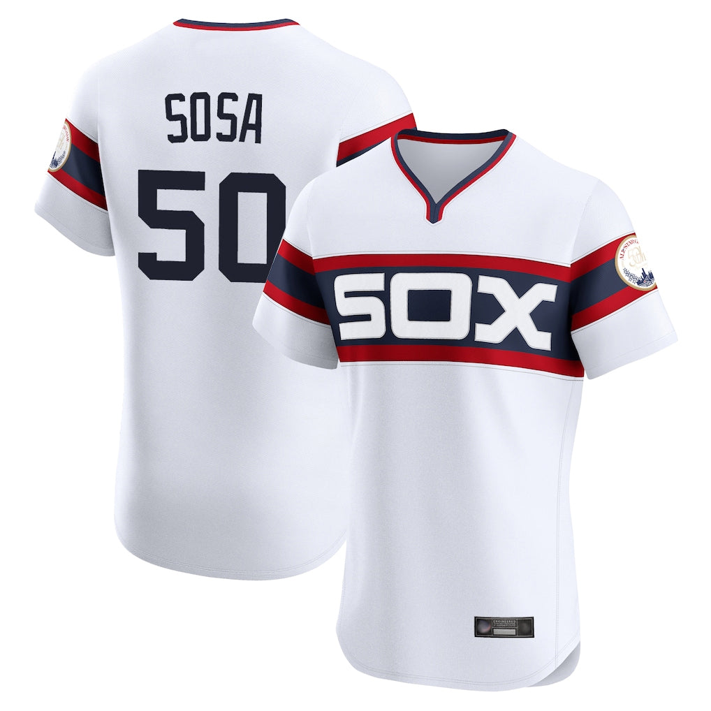 Chicago White Sox #50 Lenyn Sosa Player White MIKSHPS T-shirt Limited Elite Home Stitched Jerseys
