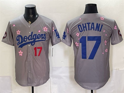 Los Angeles Dodgers #17 Shohei Ohtani Grey MIKSHPS 2025 Tokyo Series Limited Stitched Jersey