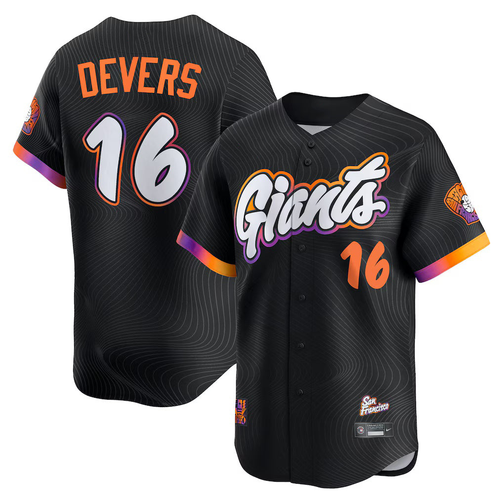 San Francisco Giants #16 Rafael Devers Black MIKSHPS 2025 City Connect Limited Player Jersey