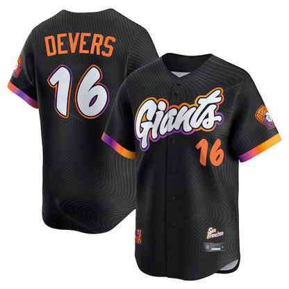 San Francisco Giants #16 Rafael Devers Black MIKSHPS 2025 City Connect Limited Player Jersey