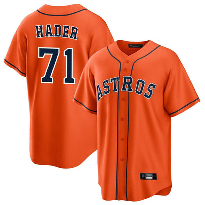 Houston Astros #71 Josh Hader Player Orange MIKSHPS Home Game Stitched Jerseys