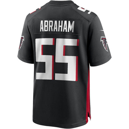 A.Falcons #55 John Abraham Black MIKSHPS Game Retired Player Jersey