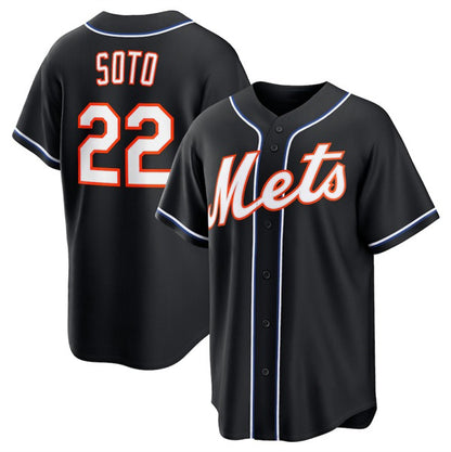 New York Mets #22 Juan Soto 2026 Black MIKSHPS Out Stitched Jersey