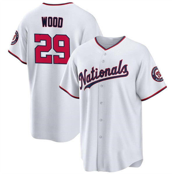 Washington Nationals #29 James Wood White MIKSHPS 2024 Home Limited Stitched Jersey