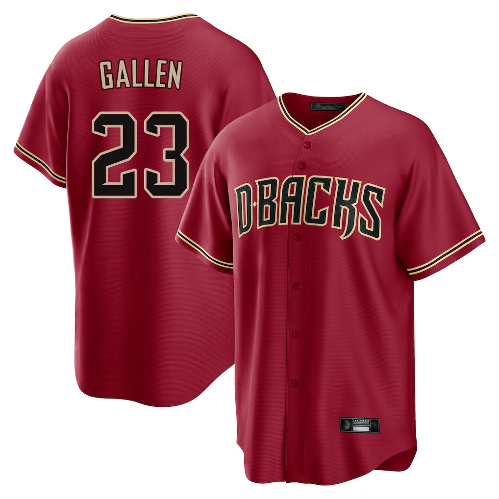 Arizona Diamondbacks #23 Zac Gallen Player Red MIKSHPS Home Game Stitched Jerseys