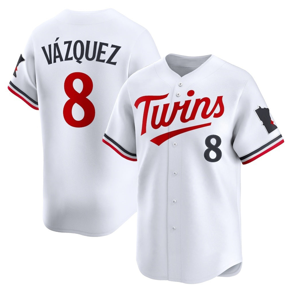 Minnesota Twins #8 Christian V¨¢zquez White MIKSHPS Home Limited Jersey