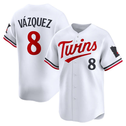 Minnesota Twins #8 Christian V¨¢zquez White MIKSHPS Home Limited Jersey