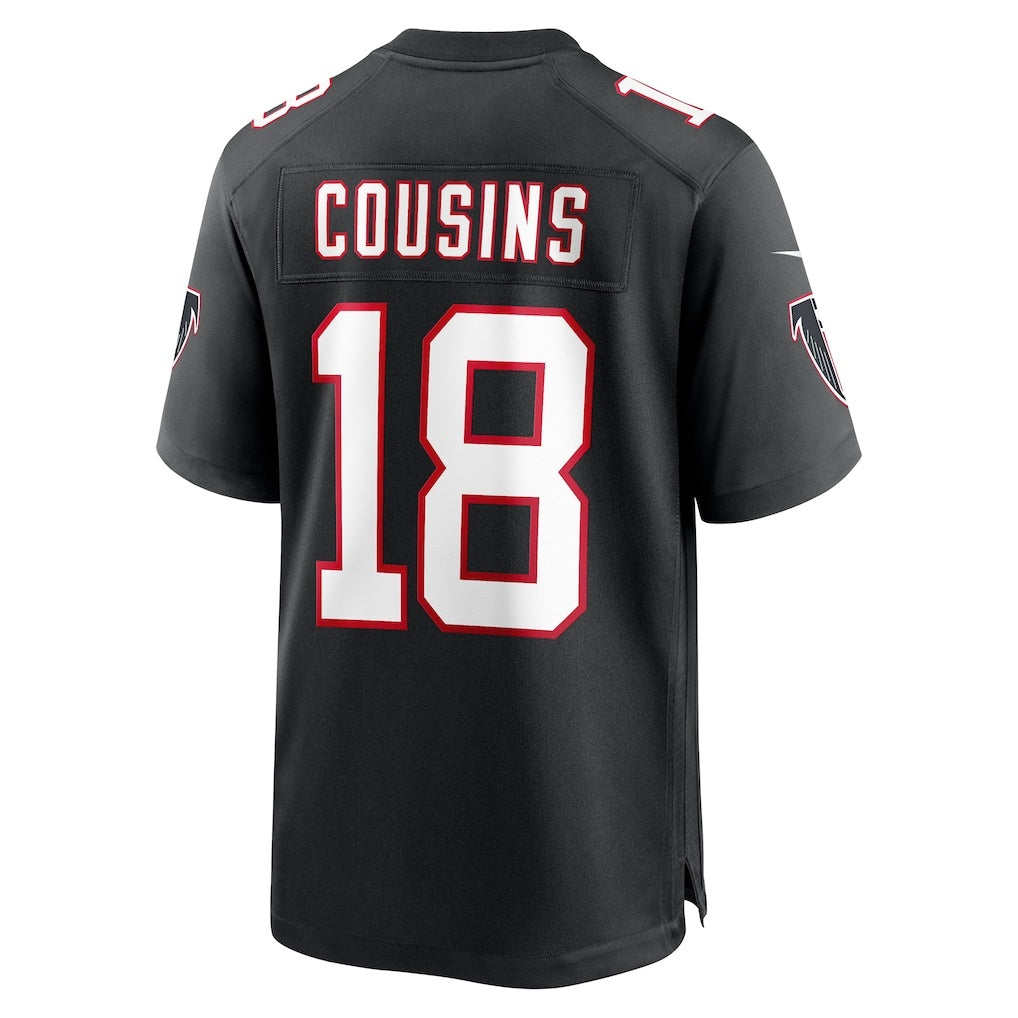 A.Falcons #18 Kirk Cousins Black MIKSHPS Alternate Game Player Jersey