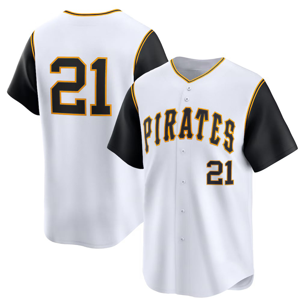 Pittsburgh Pirates #21 Roberto Clemente White MIKSHPS Cooperstown Collection Limited Jersey