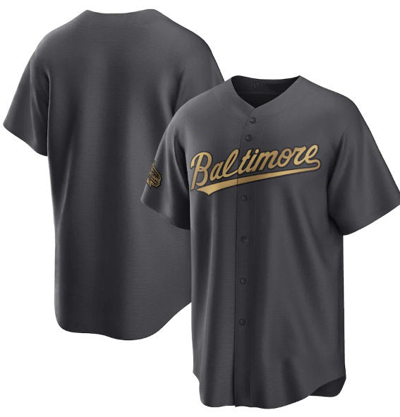 Baltimore Orioles Blank Charcoal MIKSHPS 2022 All-Star Cool Base Stitched Jersey